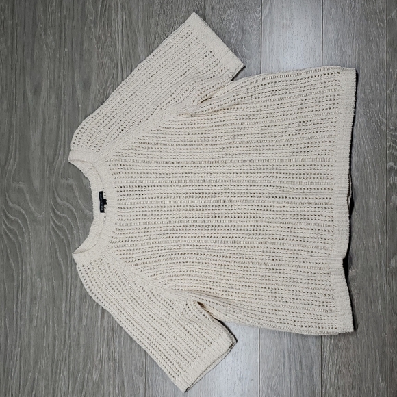 Eileen Fisher Short Sleeve Organic Cotton Knit Sweater Top Large - Picture 4 of 11